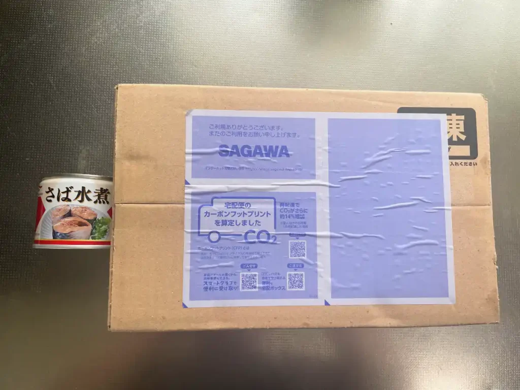 デリピックスお試しセットの段ボールの大きさ。予想以上に小さい